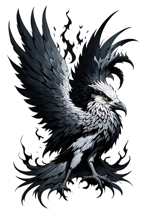 Celtic Phoenix rising from ashes transforming tattoo design idea