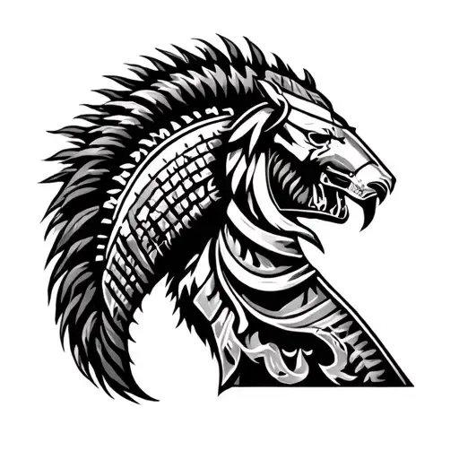 state of California Trojan warrior  tattoo design idea