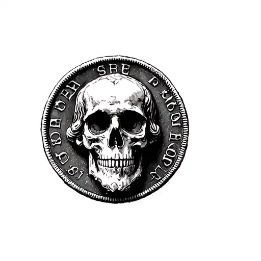 memento mori with marcus aurelius roman coin tattoo design idea