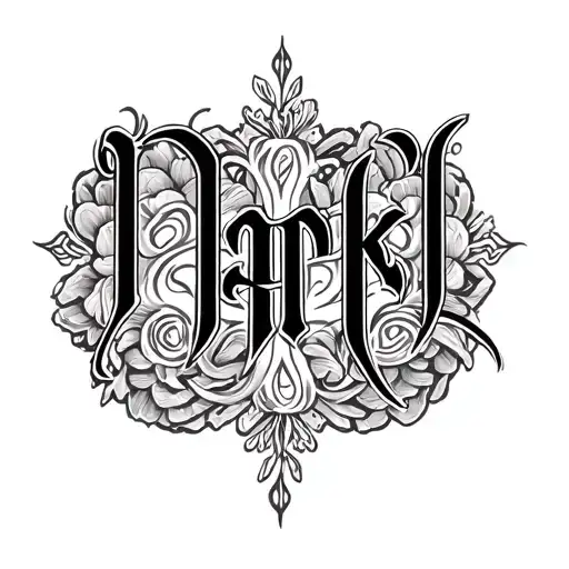 Ambigram name tattoo with Maki and Hannah wife name tattoo design idea