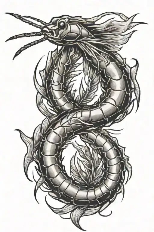 shrimp tattoo design idea
