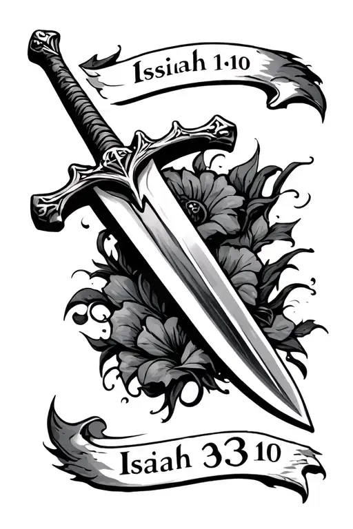 Isaiah 43:10, sword, cross tattoo design idea