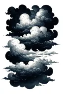 dark  clouds floating gracefully tattoo design idea
