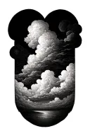 dark  clouds floating gracefully tattoo design idea