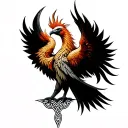 phoenix celtic knot tattoo design idea