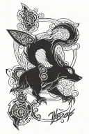 dark and wispy umbreon tattoo design idea