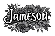 "Jameson" October flowers tattoo design idea