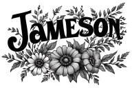 "Jameson" October flowers tattoo design idea