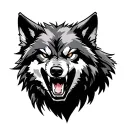 Angry Lone Wolf tattoo design idea
