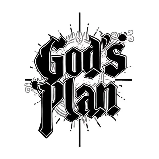God's Plan text tattoo tattoo design idea