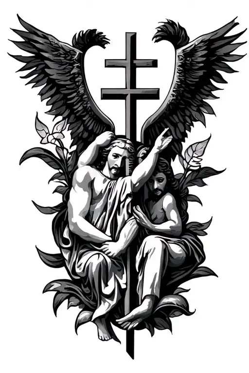holy trinity symbol tattoo design idea
