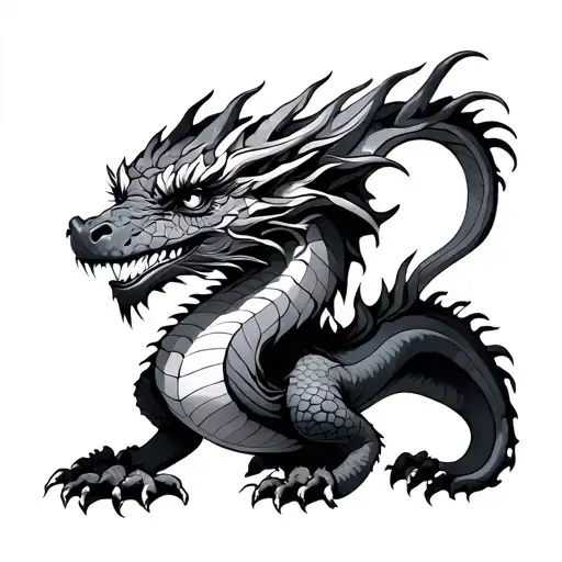 3 Headed Dragon tattoo design idea