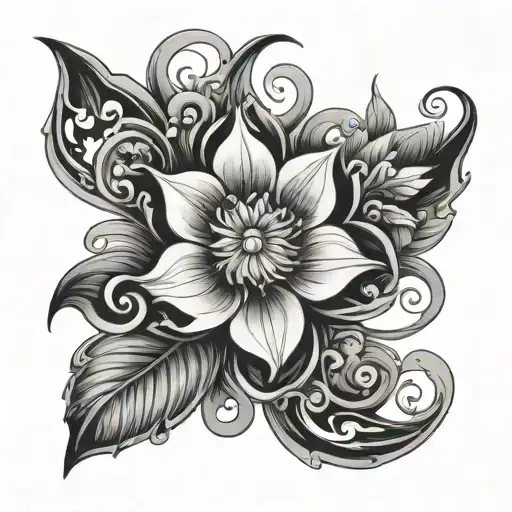 fantasy floral portal tattoo design idea