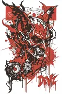 devil half angel tattoo design idea