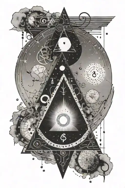 Morse code for the word "Intention", upside down triangle water symbol, and a minimalistic moon cycle  tattoo design idea