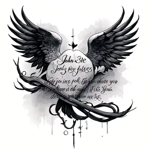 john 3:16 scripture intertwined tattoo design idea