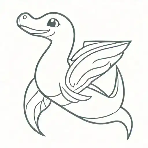 lapras with piplup tattoo design idea