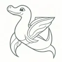 lapras with piplup tattoo design idea