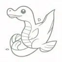 lapras with piplup tattoo design idea