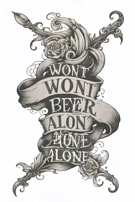 You won't ever be alone lettering tattoo tattoo design idea