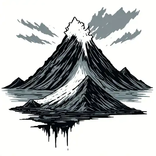 Cold Iceland Volcano tattoo design idea