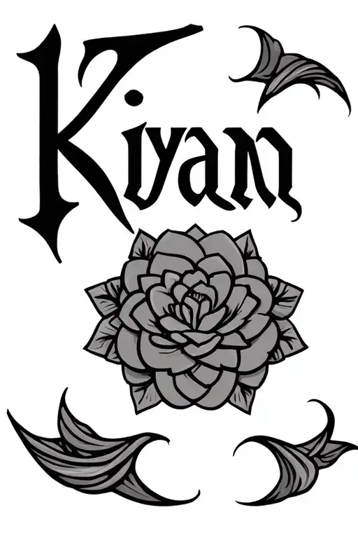 Name kiyan in royal style tattoo design idea