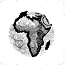 Africa continent filled tattoo design idea