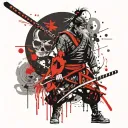 samurai with katana sword tattoo design idea