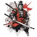 samurai with katana sword tattoo design idea