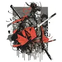 samurai with katana sword tattoo design idea