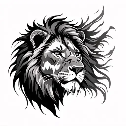 Lion With Scars On Face tattoo design idea