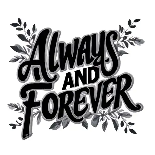 "ALWAYS AND FOREVER " bold lines tattoo design idea