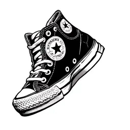 converse shoe stamping on a roach tattoo design idea