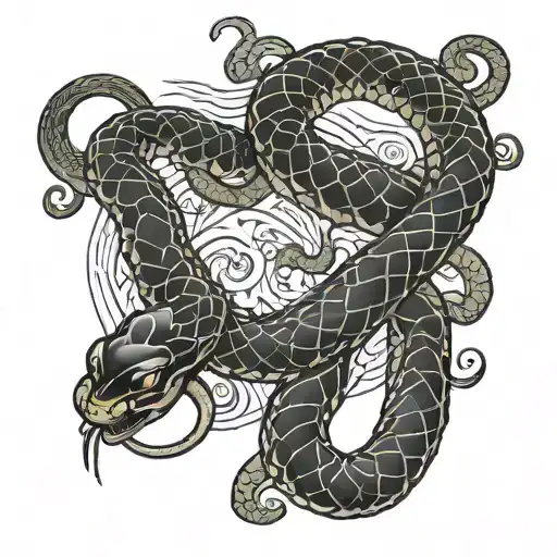 scorpion and snake tattoo design idea