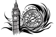 big ben clock tower tattoo design idea
