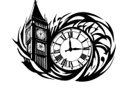 big ben clock tower tattoo design idea