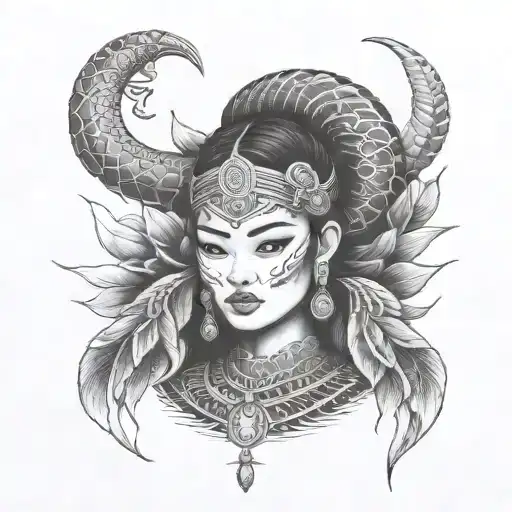 Hmong, girl, Scorpio tattoo design idea