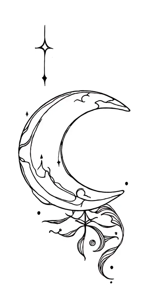 Tarot Sun moon tattoo design idea