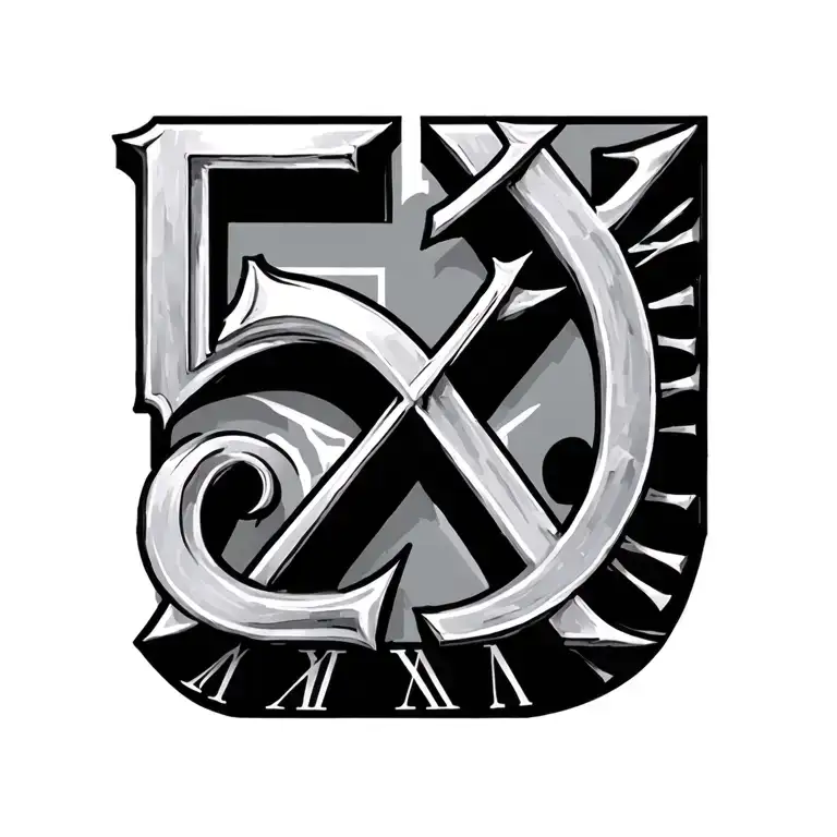 Roman Numeral 5 26 25 combined tattoo design idea