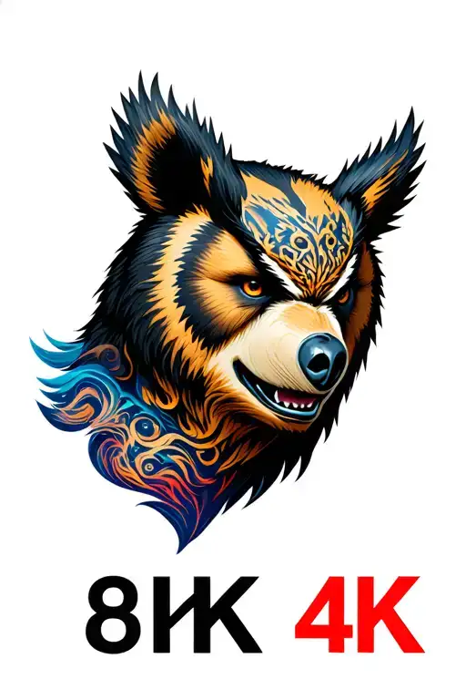 bear head, wolverine head, owl head tattoo design idea