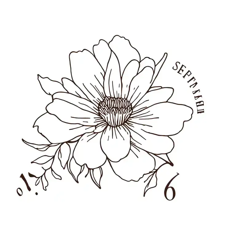 September birth flower with 09 16 in roman numerals tattoo design idea