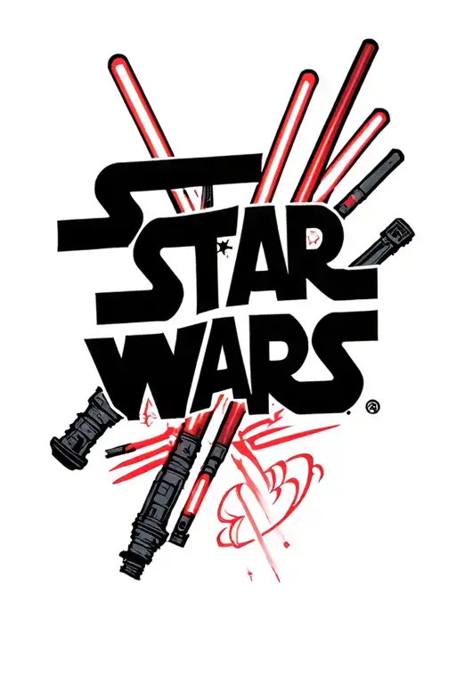 "Star Wars" "Star Wars" A Star Wars lightsabers design with intricate and simple details surrounding tattoo design idea