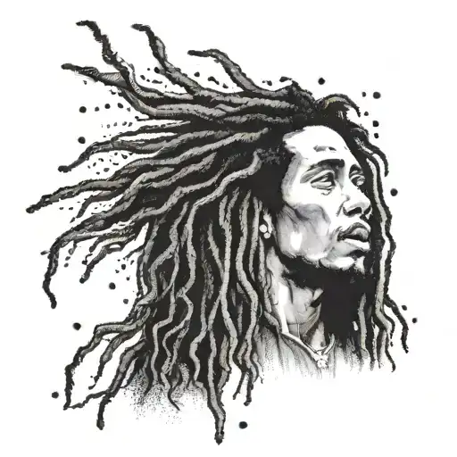 subtle references to bob marley without portrait of him tattoo design idea