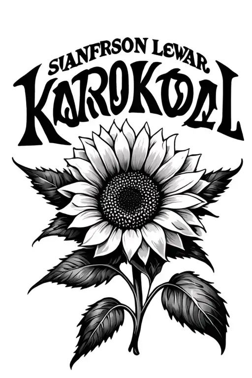 "KARSON KOAL" TOOLED LEATHER SUNFLOWER tattoo design idea