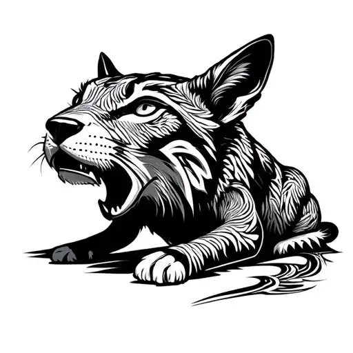 animal with the shape from the nike tn's tattoo design idea