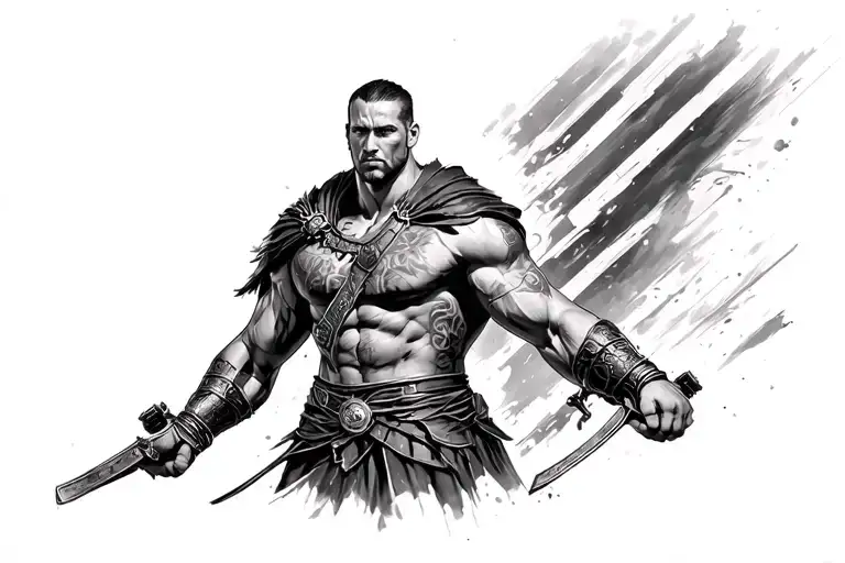 gladiator 2 and fast and furious  tattoo design idea