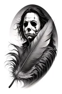 Michael Myers and feather transforming tattoo design idea