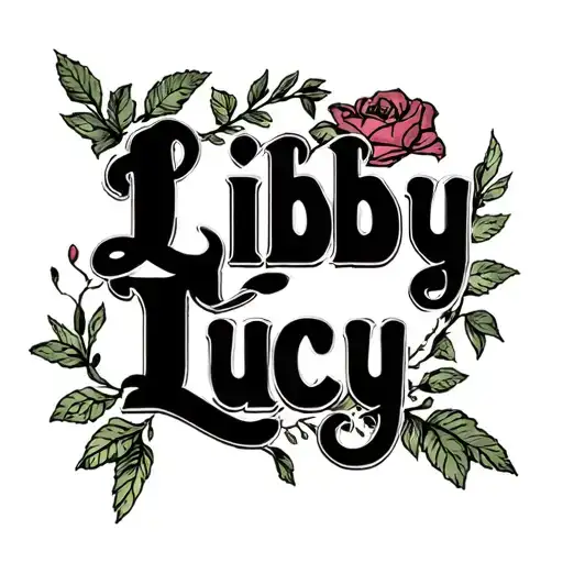 "Levi Libby Lucy " kids names tattoo design idea
