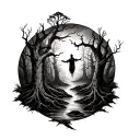 Haunted Forest tattoo design idea