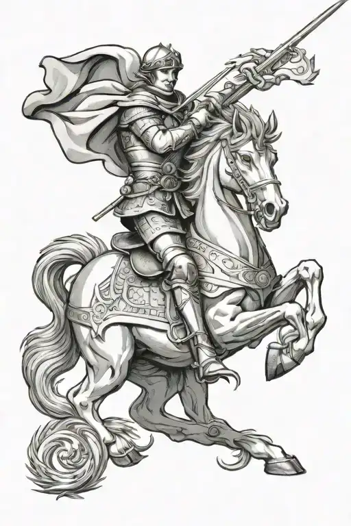 st george slaying the dragon tattoo design idea
